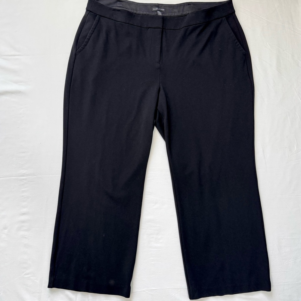 Eileen Fisher Cropped Pants Women’s 18‎ Black Minimalist Office Basic Capsule
